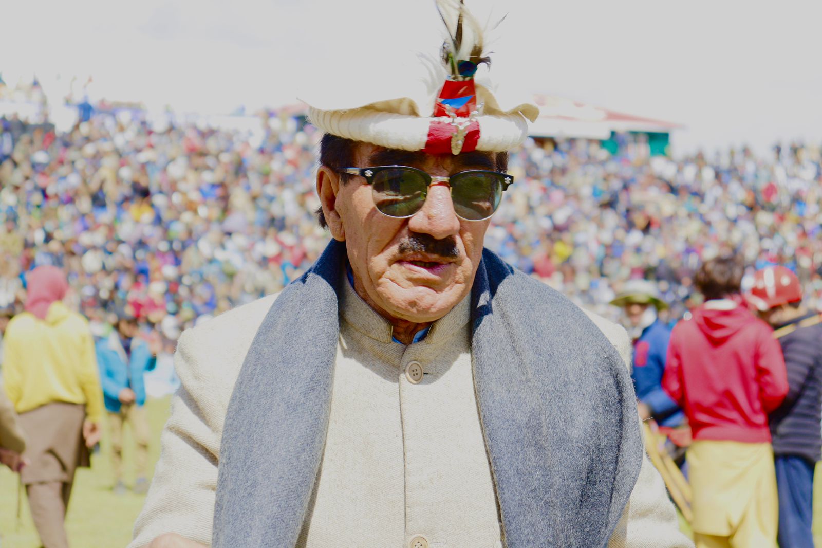 Yaftali at festival with crowd in background