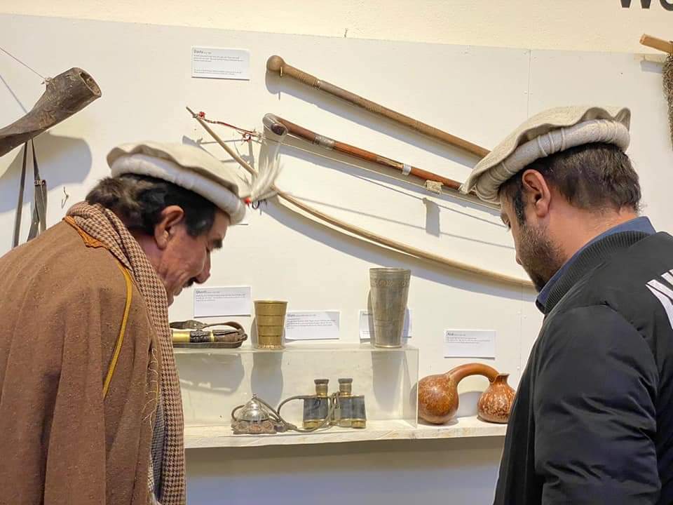 Museum exhibit of household items and kitchenware